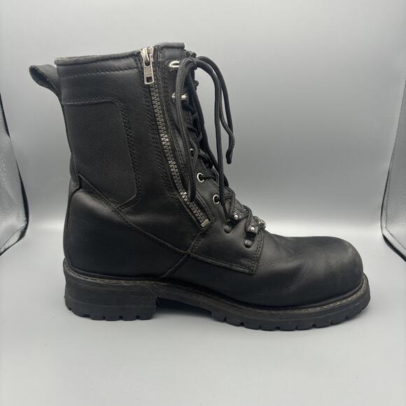 Victory Double Zipper PM416 Motorcycle Boots Size 12 Black Leather - Picture 5 of 8